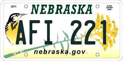 NE license plate AFI221