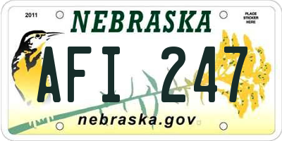NE license plate AFI247