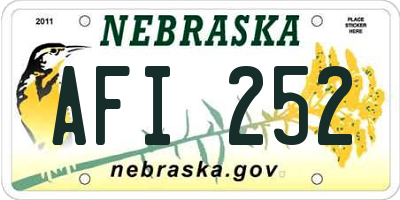 NE license plate AFI252