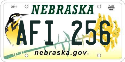 NE license plate AFI256