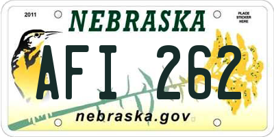 NE license plate AFI262
