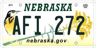 NE license plate AFI272