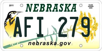 NE license plate AFI279