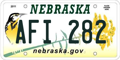 NE license plate AFI282