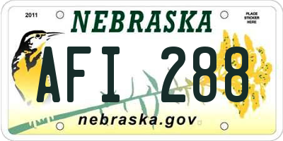 NE license plate AFI288