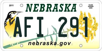 NE license plate AFI291