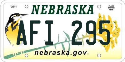 NE license plate AFI295