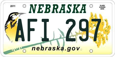 NE license plate AFI297