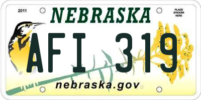NE license plate AFI319