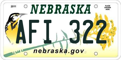 NE license plate AFI322