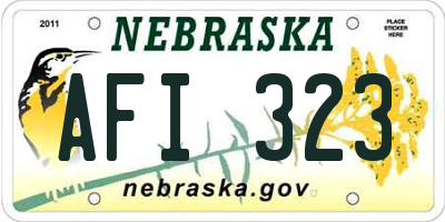NE license plate AFI323