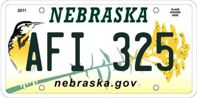 NE license plate AFI325