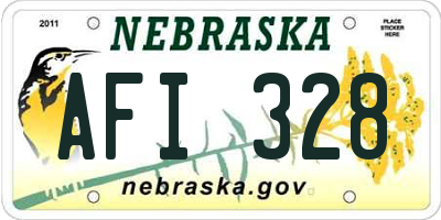NE license plate AFI328