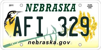NE license plate AFI329