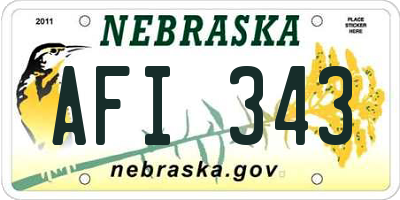 NE license plate AFI343