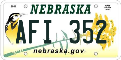 NE license plate AFI352