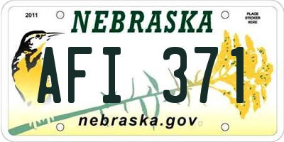 NE license plate AFI371
