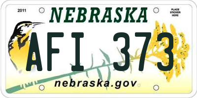 NE license plate AFI373