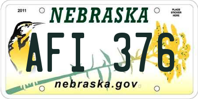 NE license plate AFI376