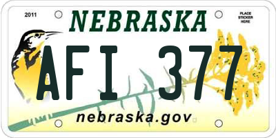 NE license plate AFI377