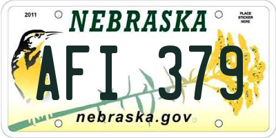 NE license plate AFI379