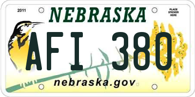 NE license plate AFI380