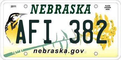 NE license plate AFI382