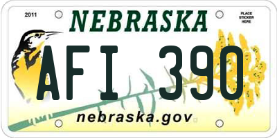 NE license plate AFI390