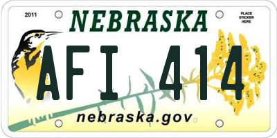 NE license plate AFI414
