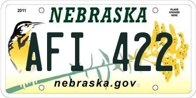 NE license plate AFI422