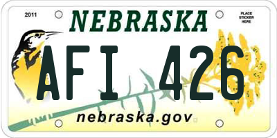NE license plate AFI426