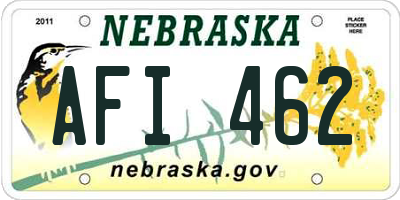 NE license plate AFI462
