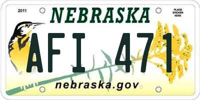 NE license plate AFI471