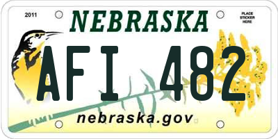 NE license plate AFI482