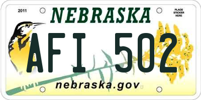 NE license plate AFI502