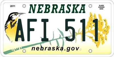 NE license plate AFI511