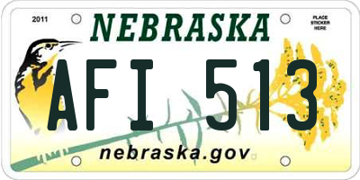NE license plate AFI513