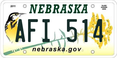 NE license plate AFI514