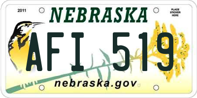 NE license plate AFI519