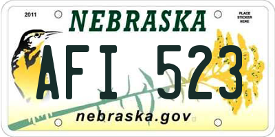 NE license plate AFI523