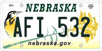 NE license plate AFI532