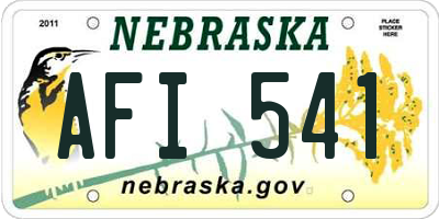 NE license plate AFI541