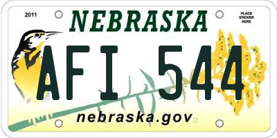 NE license plate AFI544