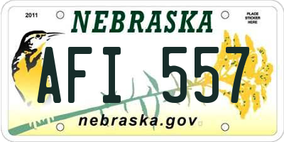 NE license plate AFI557