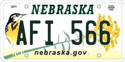 NE license plate AFI566