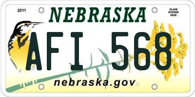 NE license plate AFI568
