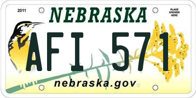 NE license plate AFI571