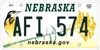 NE license plate AFI574