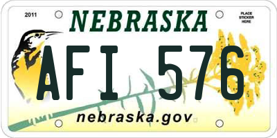 NE license plate AFI576
