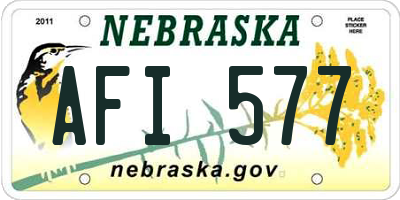 NE license plate AFI577